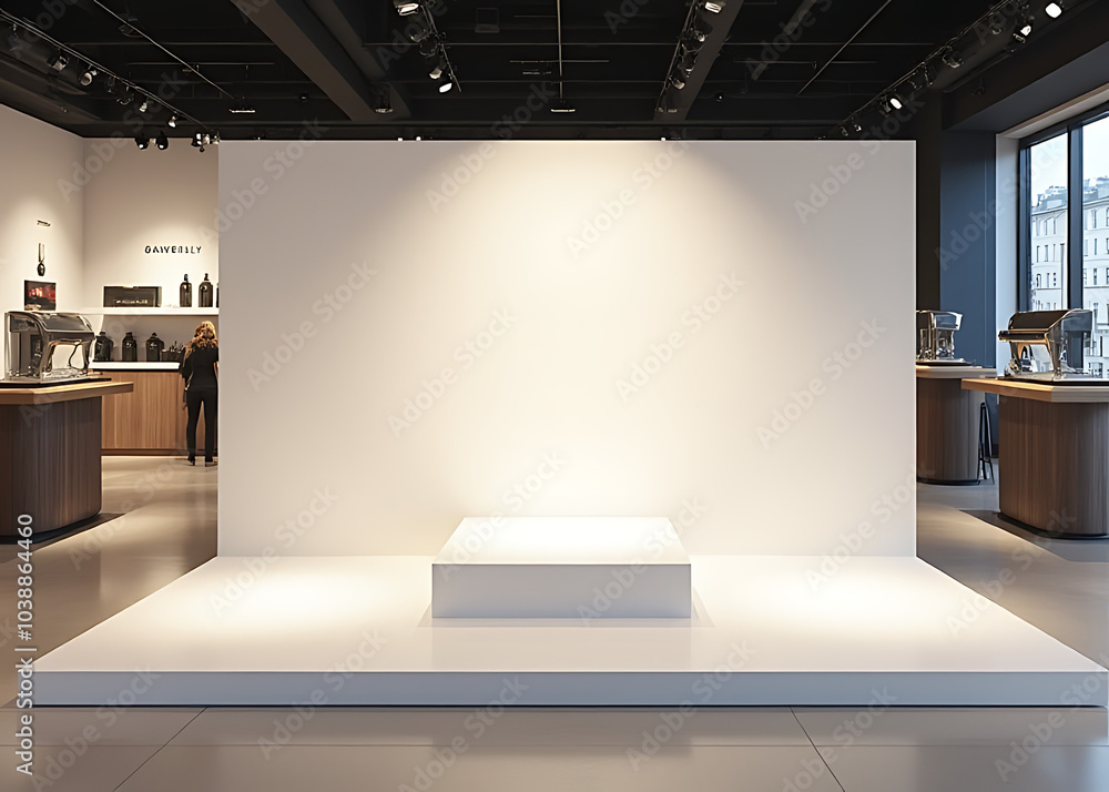 Poster ideal 3d empty podium for modern retail display during sales events and promotions showcasing produc