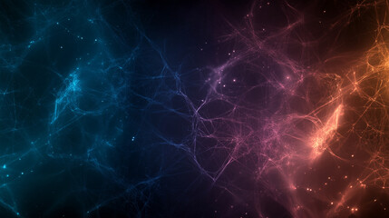 A beauty futuristic abstract background in a high-tech style. Shining lines and patterns resembling neural networks, connections, and digital circuits.