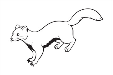 Fototapeta premium Isolated Pine Marten Silhouette Vector for Apparel, Hoodies, and Printable Graphics