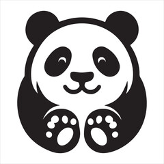 Panda Graphic Illustration of a Flat and Minimalist Logo