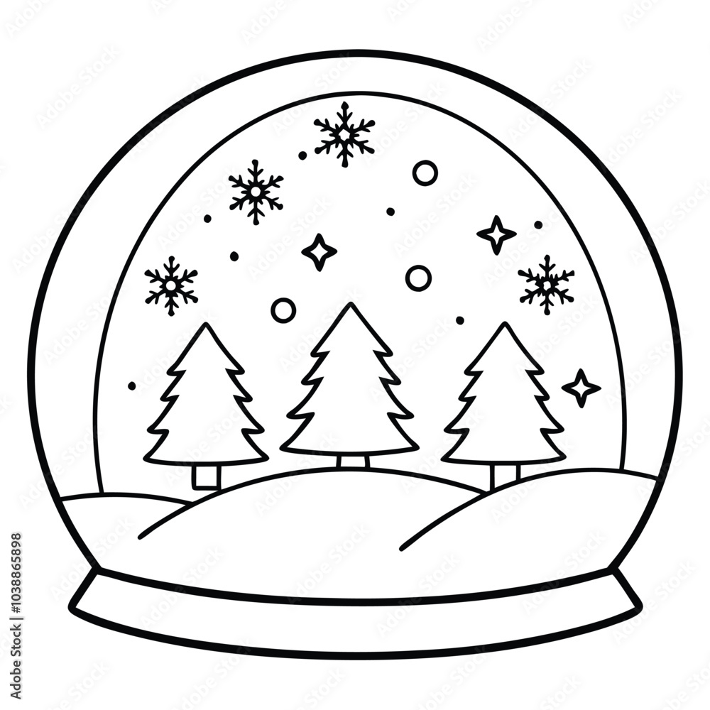 Canvas Prints Christmas Snow Globe Vector.