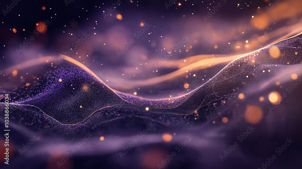 Poster a beauty futuristic abstract background in a high-tech style. shining lines and patterns resembling 