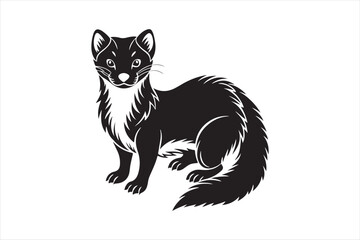 Obraz premium Isolated Pine Marten Silhouette Vector for Apparel, Hoodies, and Printable Graphics