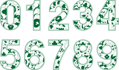 set of creative number for environment and sustainable number design vector.