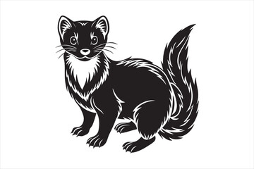 Isolated Pine Marten Silhouette Vector for Apparel, Hoodies, and Printable Graphics