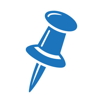 recommend clip art: Black silhouette push pin clip vector icon design isolated on white