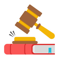 A flat design icon of law book

