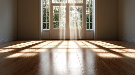 Obraz premium A sunlit room featuring a wide window