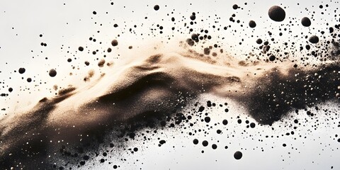 Sand, beautifully scattered on a gray background, photo shoot, 