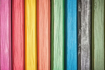 Close up of a multicolored wall of wood - Interiors