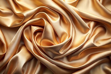 Fototapeta premium Luxurious beige satin fabric drapes gracefully, creating a smooth, wavy texture. This elegant abstract design serves as a stunning smartphone wallpaper background, enhancing visual appeal.