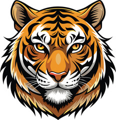 Naklejka premium Fierce Tiger Head Mascot Illustration Design