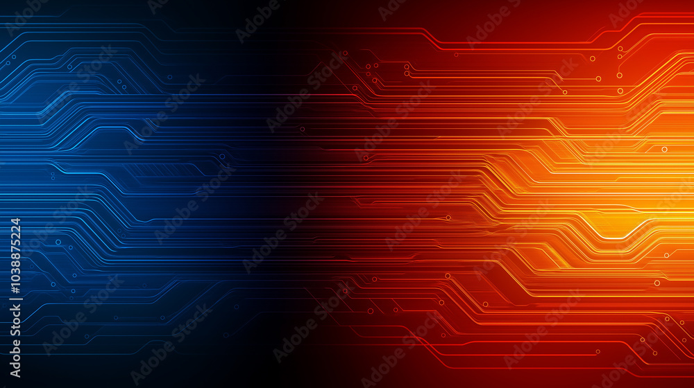 Poster a beauty futuristic abstract background in a high-tech style. shining lines and patterns resembling 