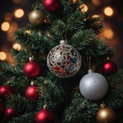 Fototapeta premium Colorful lights bring joy to the holiday