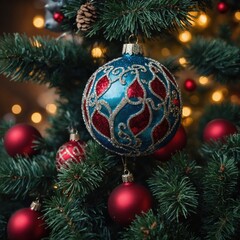 Fototapeta premium Colorful lights enhance the holiday