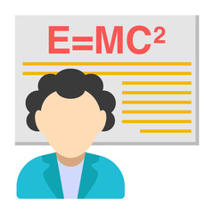 A flat design icon of physics class

