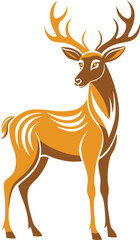 Golden Deer with Antlers Standing Proudly