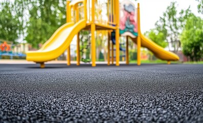 Installing EPDM rubber flooring over existing asphalt for playgrounds minimizes fall related injuries