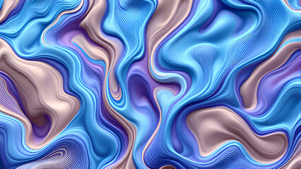 Obraz premium An abstract image featuring swirling liquidlike shapes in shades of blue, purple, and pink, creating a mesmerizing and dynamic visual experience.