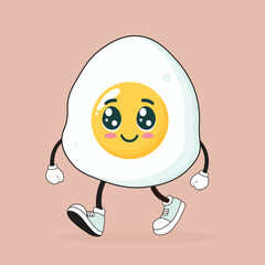 cute mascot sunny side up egg
