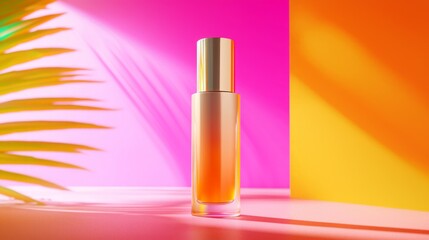 Elegant Luxury Perfume Mockup on Abstract Art Background with Cinematic Lighting