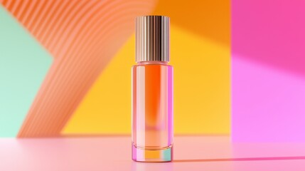 Luxe Perfume Mockup on Vibrant Abstract Background with Cinematic Lighting | Modern Fragrance Bottle Mock-up Design
