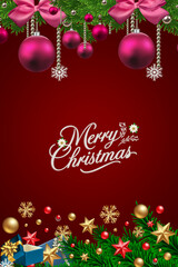 christmas background with balls