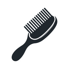 Beauty black silhouette hairbrush vector icon design