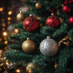 Fototapeta premium Colorful ornaments create a warm and festive ambiance
