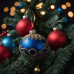 Fototapeta premium Colorful ornaments create a warm festive ambiance