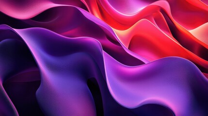 Obraz premium An abstract representation of colorful waves in shades of pink, purple, and red. The smooth textures create a modern digital aesthetic.