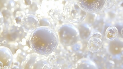 A Close Up View of Floating Bubbles in a Serene Setting