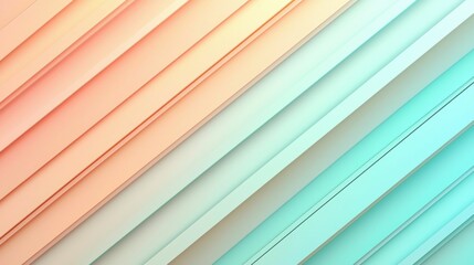 Obraz premium A vibrant, abstract background featuring diagonal pastel lines in shades of peach and mint. A modern design perfect for digital use.