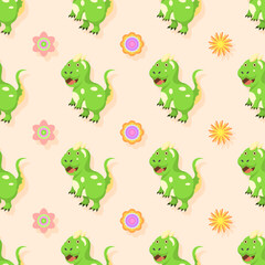 Obraz premium Seamless Pattern Abstract Elements Animal Dino Vector Design Style Background Illustration Texture For Prints Textiles, Clothing, Gift Wrap, Wallpaper, Pastel