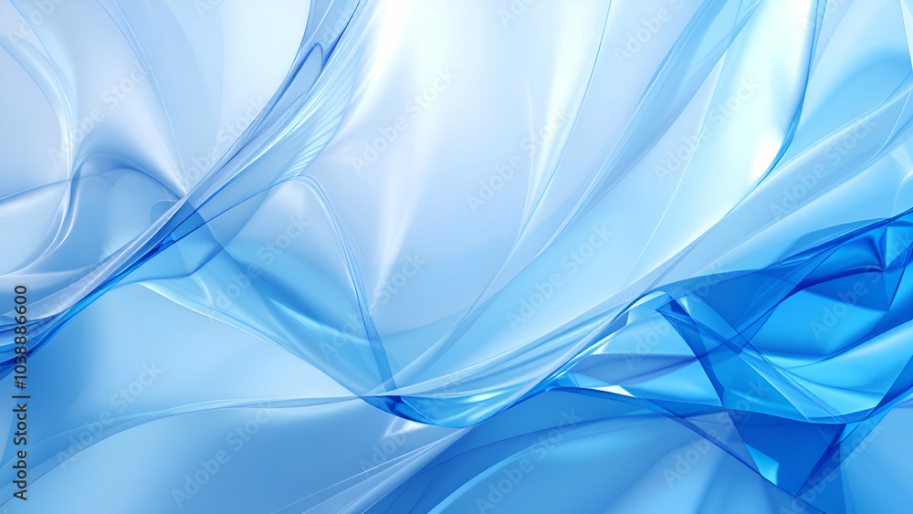 Poster a digital artwork featuring abstract blue swirls and shapes, creating a dynamic and modern design. t