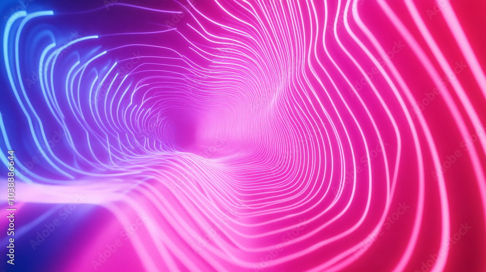 Poster colorful abstract light trails creating a mesmerizing tunnel effect in vibrant hues