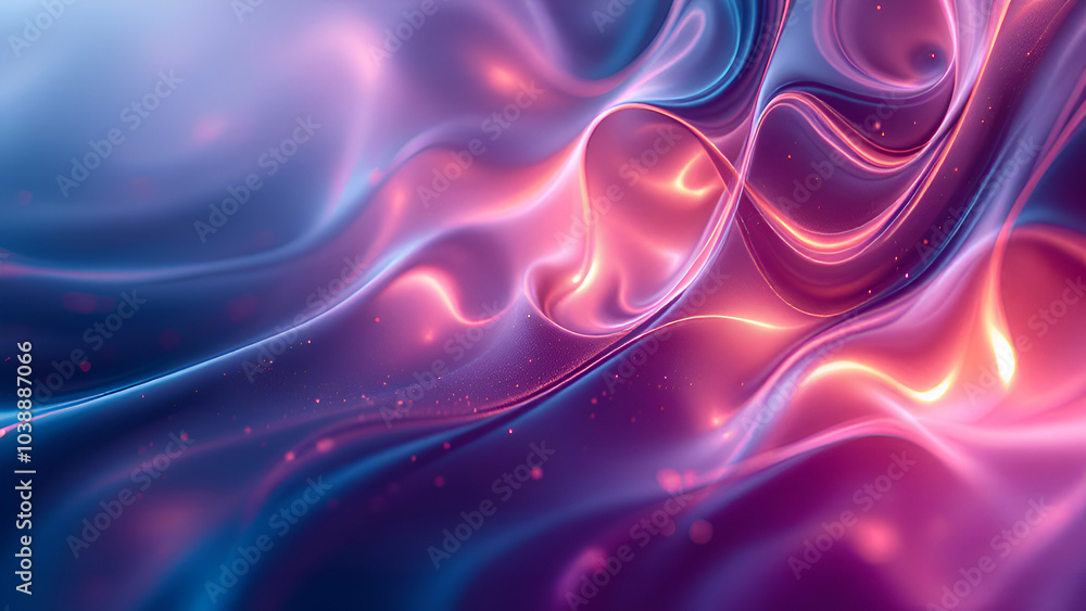 Poster an abstract image with a wavy texture in shades of purple and blue with a gradient that goes from pi