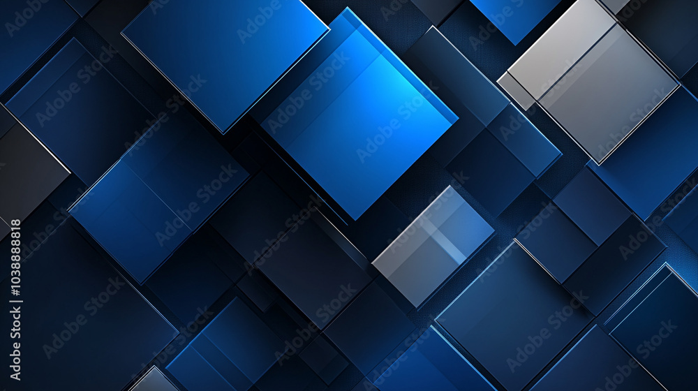 Aufkleber a dynamic arrangement of blue geometric shapes creating a modern abstract backdrop