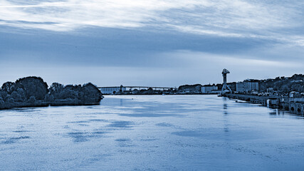 Nantes city on Loire River in west part of France close to atlantic ocean