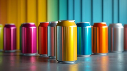 Fototapeta premium Blank aluminum soda cans