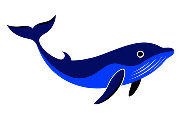 Blue Whale Silhouette vector illustration