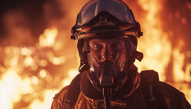 Un pompier dans les flammes