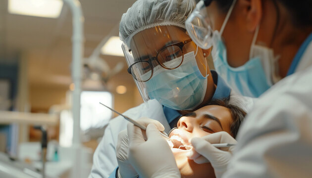 Un dentiste en plein travail