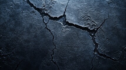 This artwork showcases the cracked surface caused by seismic shifts and earthquake activity