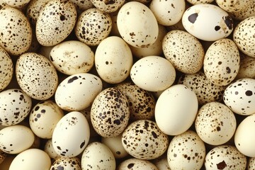 Obraz premium Natural beige quail egg backdrop