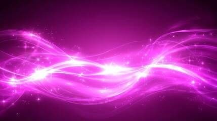 Fototapeta premium Abstract pink background with glowing light streaks and stars.