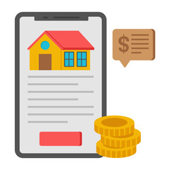 Conceptual flat design icon of mobile real estate

