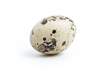 Obraz premium Single quail egg on a white background