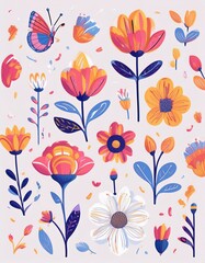 Flowers - Doodle Style Set