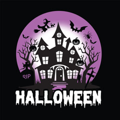 Halloween, Halloween house, black background